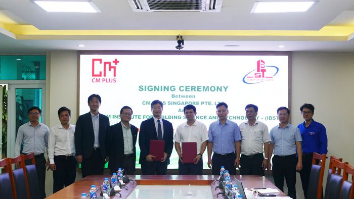 Lễ ký kết thỏa thuận hợp tác giữa Viện Khoa học Công nghệ Xây dựng (IBST) và CM Plus Singapore Pte. Ltd.